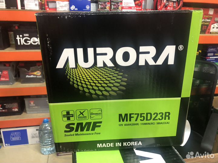 Аккумулятор Aurora 65Ач прямая полярность MF75D23R