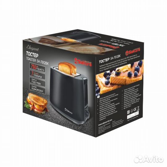 Тостер sakura SA-7612BK Elegant