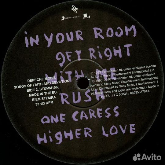 Виниловая пластинка Depeche Mode songs OF faith AN