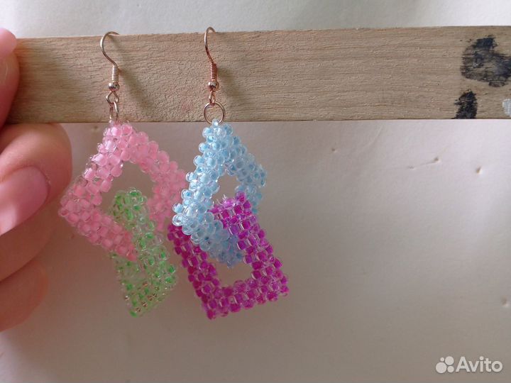 Серьги из бисера ручная работа