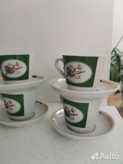 Кофейный сервиз Птицы Городница 1970 СССР