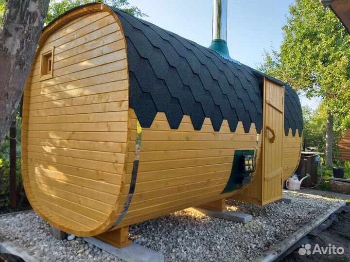 Баня бочка квадро для дачи под ключ