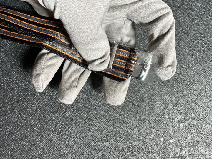 Черно оранжевый nato ткань ремешок для Omega 20мм