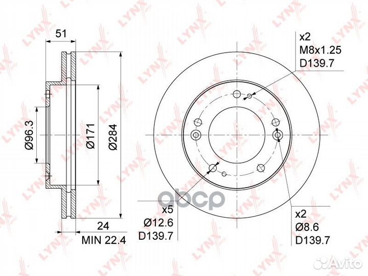 Диск тормозной KIA sportage 2.0 94-03 передний