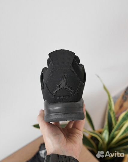 Nike Air Jordan 4 Retro Black Cat с мехом