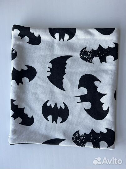 Детский шарф снуд для мальчика черный бэтмен