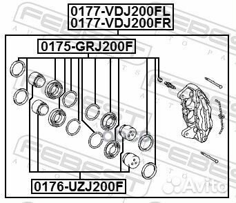 Суппорт тормозной toyota land cruiser 200 07- п