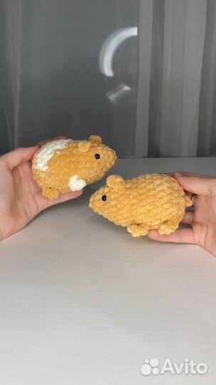 Вязанный хомяк. Плюшевый хомяк. Хомяк