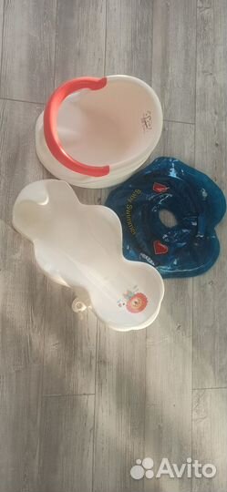 Горка, стульчик, круг для купания