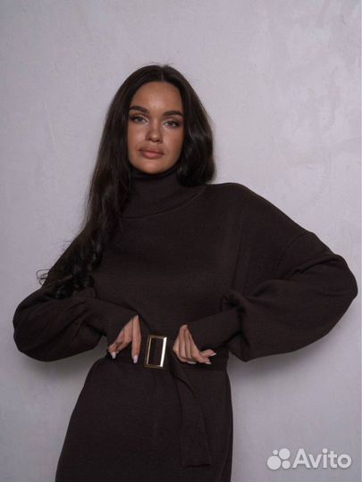 Платье трикотажное женское теплое