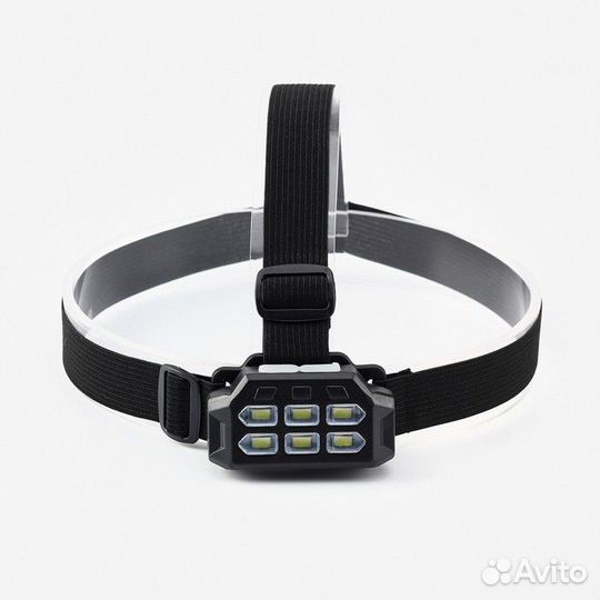 Фонарь налобный аккумуляторный, 3 Вт, 6 XHP40, 5 р