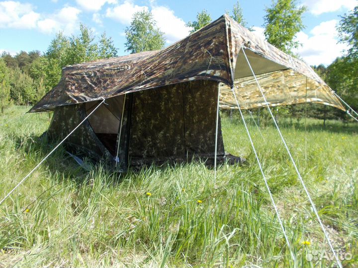 Палатка Куб 2,50-190 3-сл,Откр стен,пол+ант-дожд