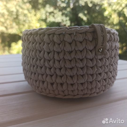 Вязанные корзинки ручной работы