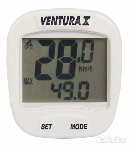 Велокомпьютер Ventura Х 10 функций белый
