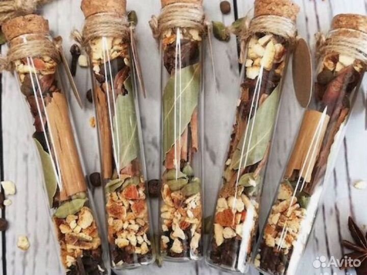 Колба стеклянная пробирка для специй чая соли