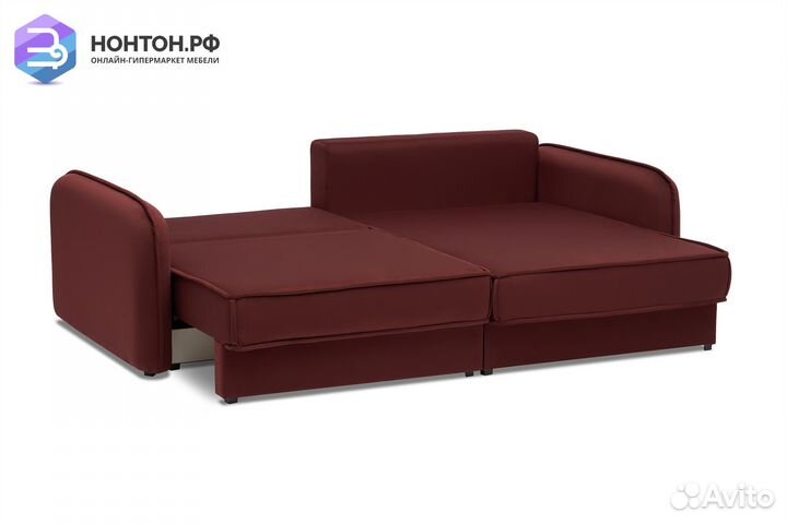 Диван угловой тик-так Антей бордовый