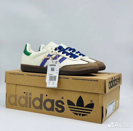 Кеды Adidas Samba OG Off White Purple Green