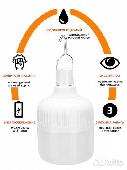 Фонарь светодиодный с солнечной панелью