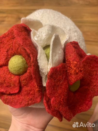 Шапка/шарф комплект из войлока