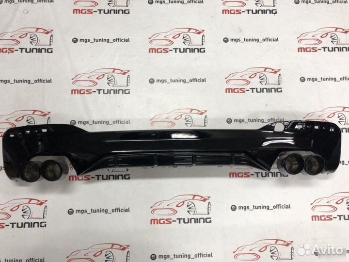 Диффузор BMW 5 G30 M-Style + Akrapovic black