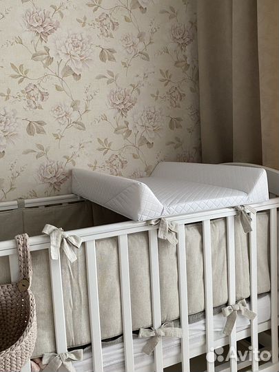 Бортики в детскую кроватку эко хлопок лен