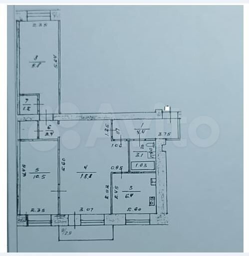 3-к. квартира, 59,5 м², 5/5 эт.