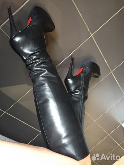 Новые Кожаные Сапоги ботфорты 37 размер Massimo Re