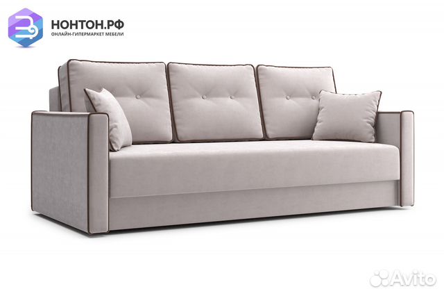 Диван еврокнижка Леон 3-х местный бежевый