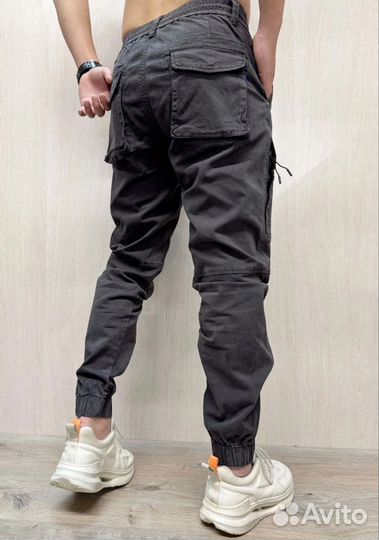 Джоггеры универсальные, хлопок, размер до 56