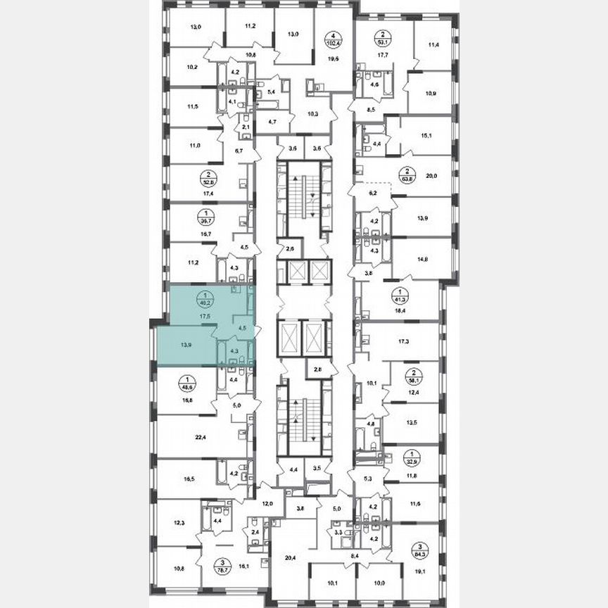 1-к. квартира, 40,2 м², 20/20 эт.