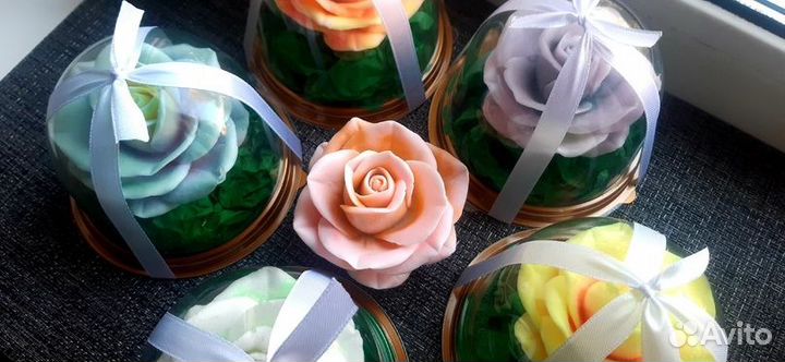 Мыло ручной работы. Роза в куполе