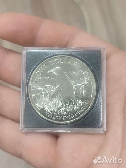 Новая Зеландия 1 доллар, 1988 Желтоглазый пингвин