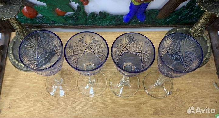 Рюмка хрусталь, кобальт. 4 шт