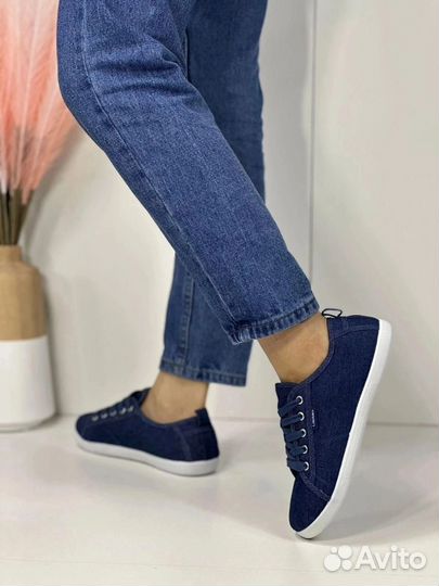 Кеды джинсовые