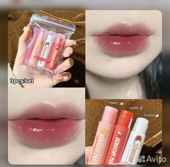 Тинт, бальзам для губ 3шт