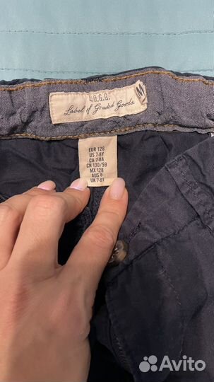 Брюки для мальчика темно-синие, 128 размер, H&M