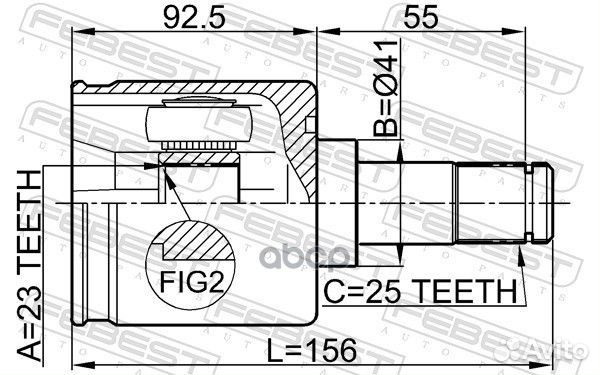 ШРУС внутренний 23x41x25 (mitsubishi carisma DA