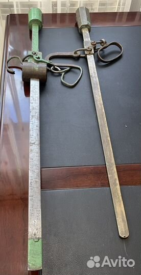 Весы антикварные старинные, бронза Безмен