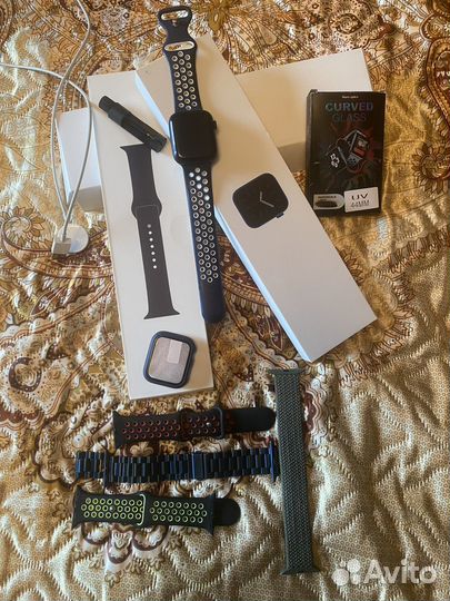 Часы apple watch 6 44 mm blue
