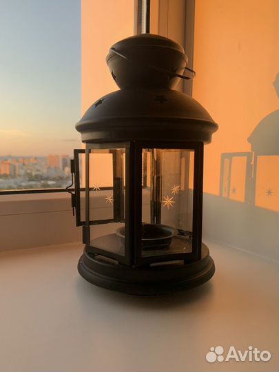 Подсвечник фонарь IKEA черный