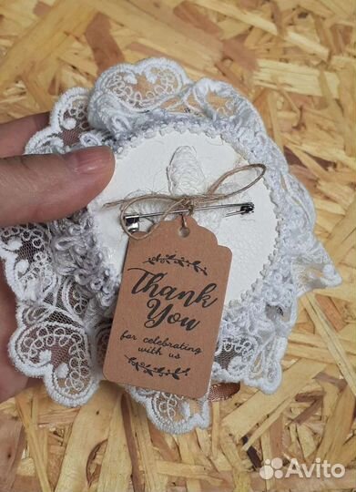 Брошь цветок из ткани в стиле бохо