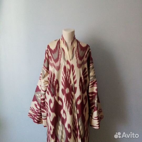 Кимоно из иката. Узбекский чапан.Бохо пальто