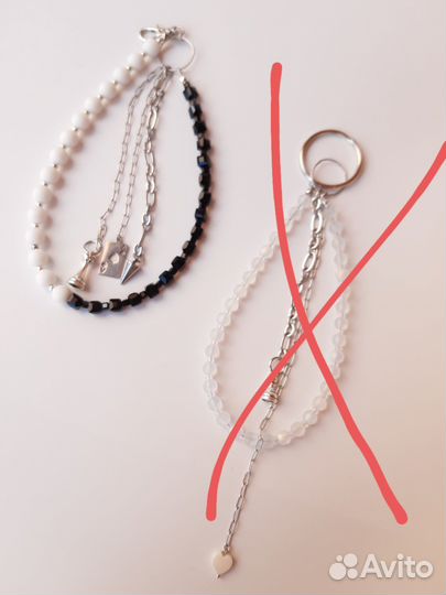 Обвес для сумки из стекла и цепей,брелок на джинсы