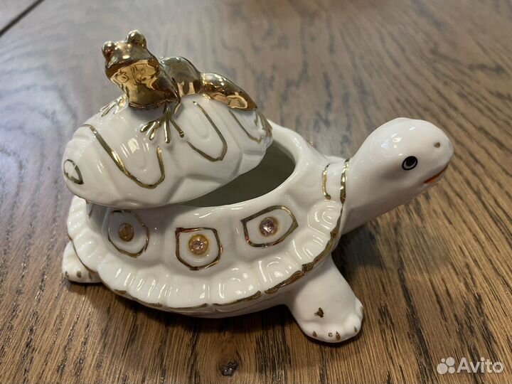 Черепашка и лягушка фарфор, шкатулка