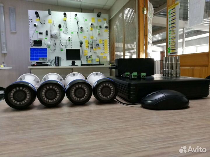 Комплект видеокамер на 4 уличные AHD камеры 2 мп