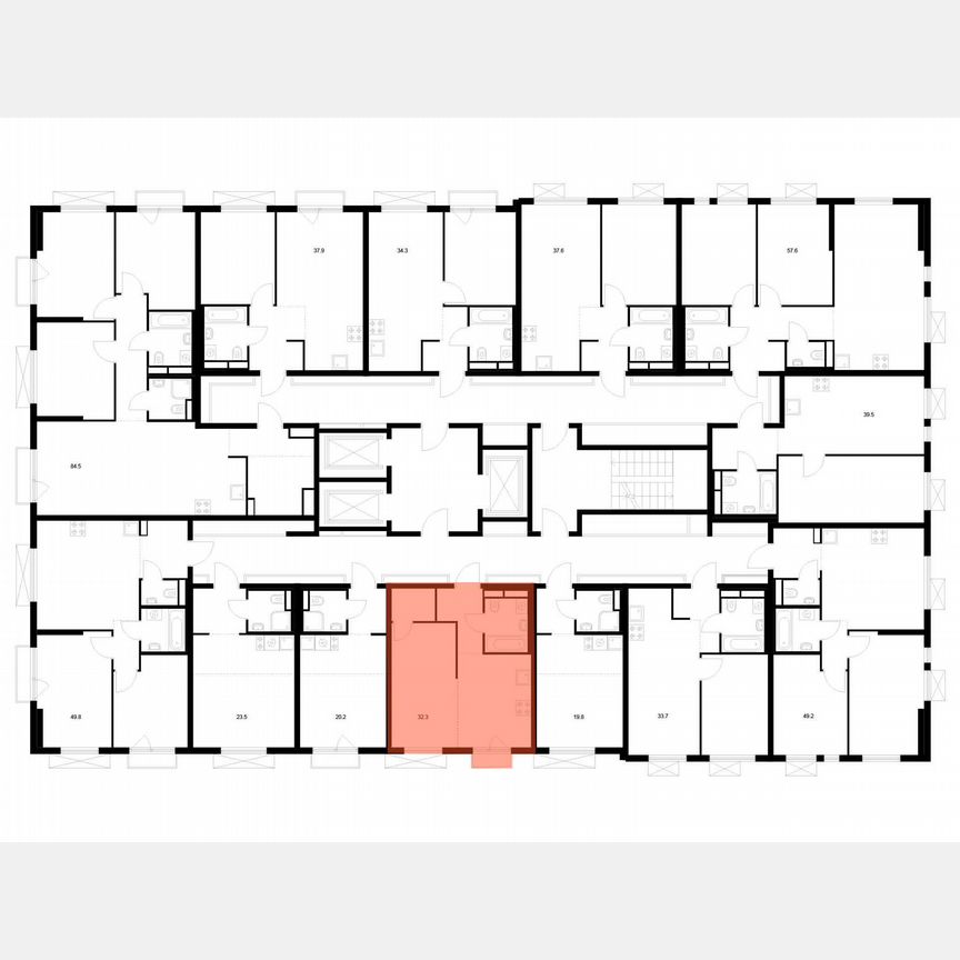 1-к. квартира, 32,3 м², 2/24 эт.