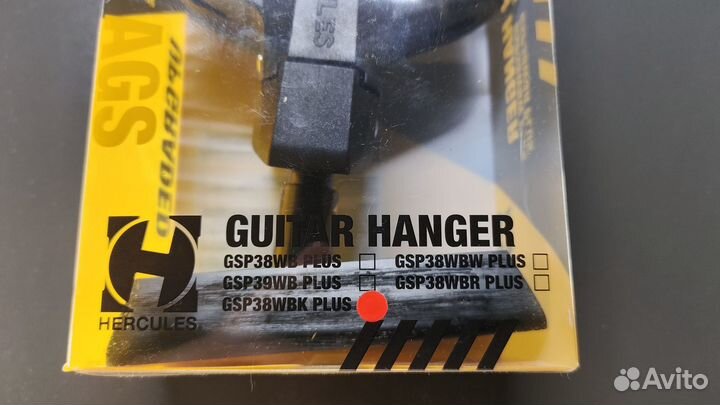 Крючок для гитары настенный Hercules GSP38WBK Plus