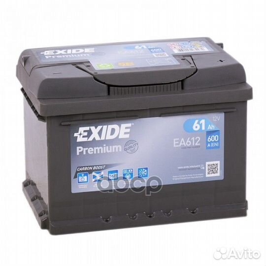 Exide EA612 premium аккумуляторная батарея 19