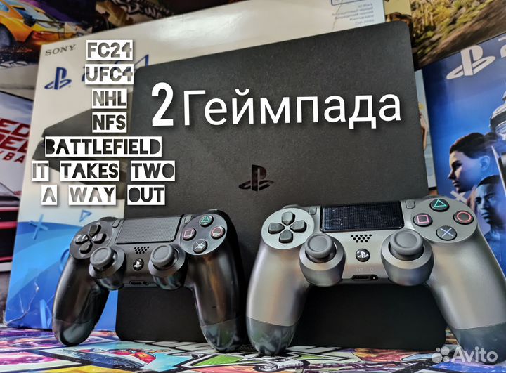 Sony PS4 Slim + 50 Top Games + 2 Джоя