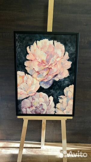 Картина маслом пионы 50х70